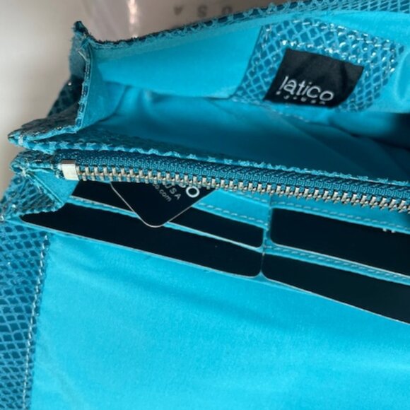 Latico Leather Gio Wallet Turquoise Brand NEW - Picture 4 of 5